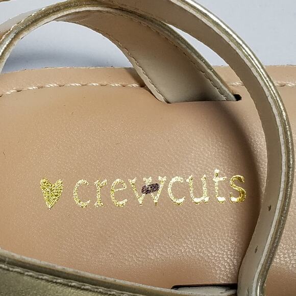 J. Crew‎ Crewcuts Girls Open Weave Sandals Size K3 Metallic Gold Multi NWT BY295 - Picture 6 of 10